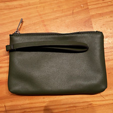 A New Day Green Zip Wristlet Clutch Pouch Gol...