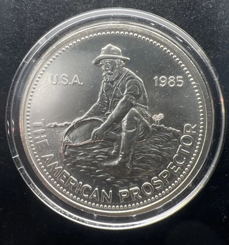 1985 Engelhard American Prospector 1oz .999 Silver Round Encapsulated