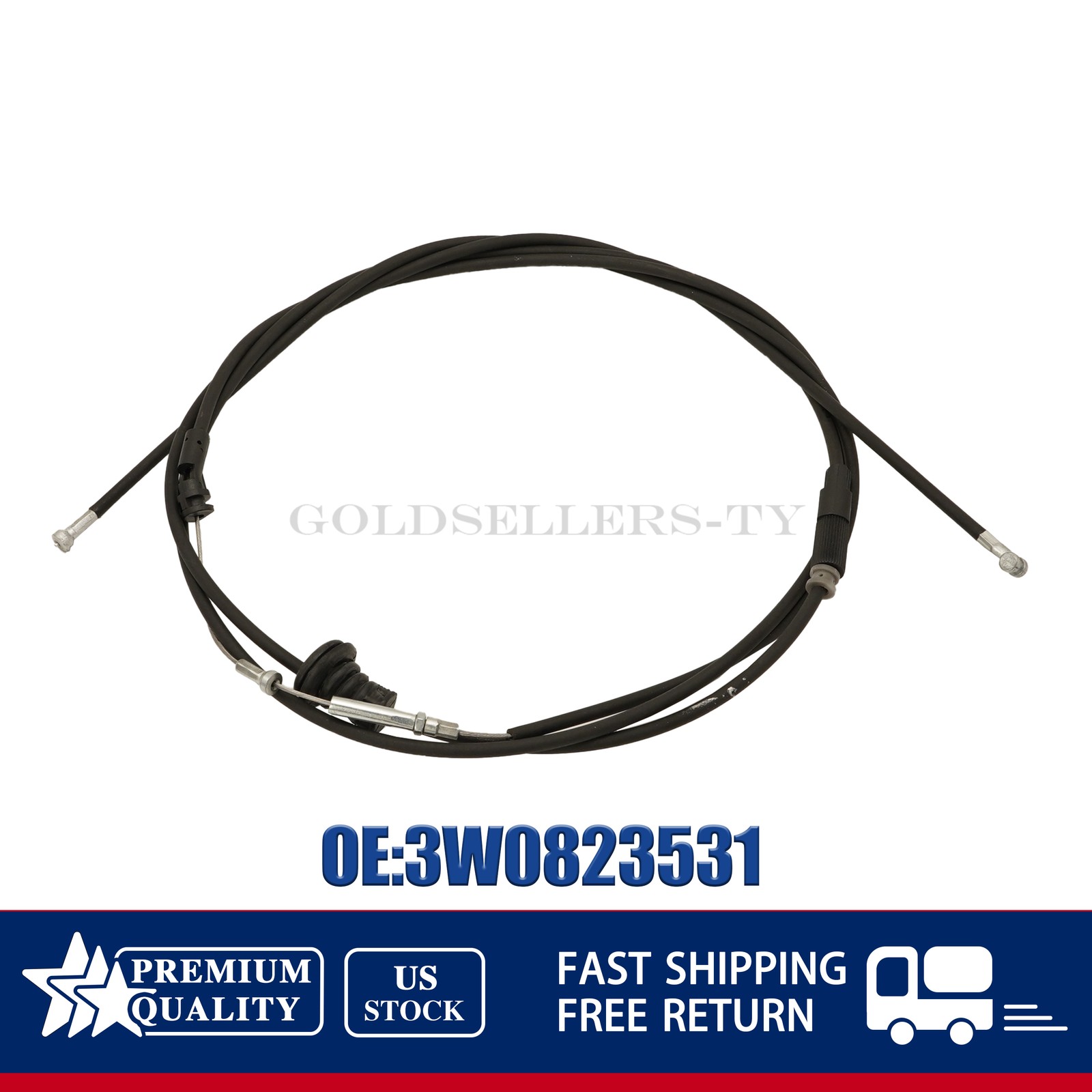 3W0823531 Front Hood Unlock Cable For Bentley Continental GT GTC Flying Spur US