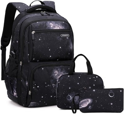 MITOWERMI Boys Backpacks for Primary Junior School Kids #01 Black Galaxy 