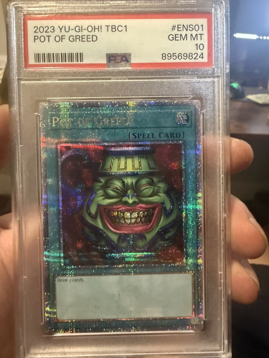 Yugioh PSA 10 2023 Pot of Greed TBC1-ENS01 Quarter Century Rare