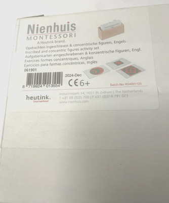 Montessori Nienhuis Inscribed & Concentric Circle Act. Set NEW IN BOX UNOPENED!