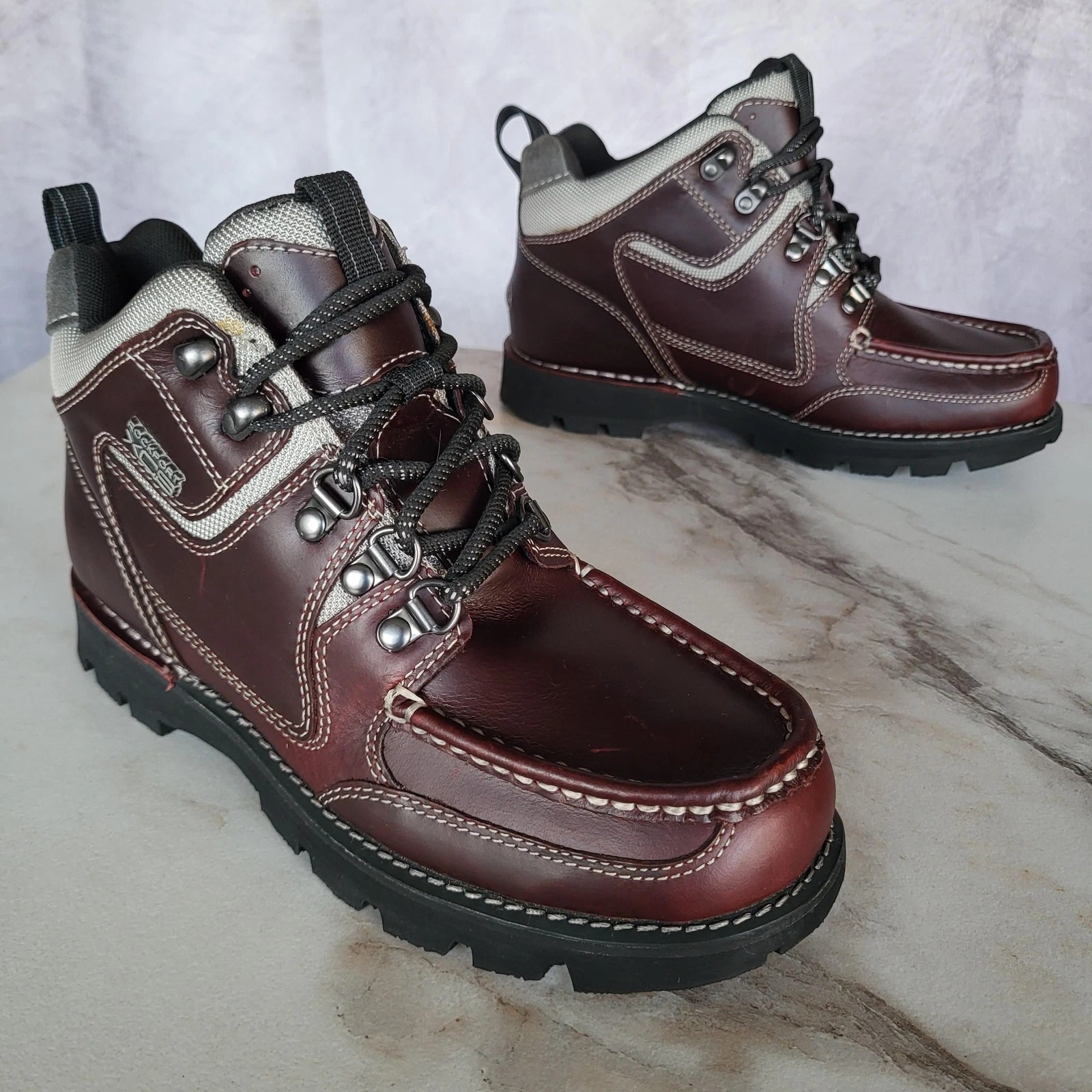 Rockport XCS Boots Mens Size 7.5 Brown Leather Waterproof Hiking Trail Outdoor