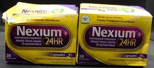 2 Pk Nexium 24HR 20mg Acid Reducer Capsules - 28 Caps Ea Exp: 1/27 & 9/27 NIB