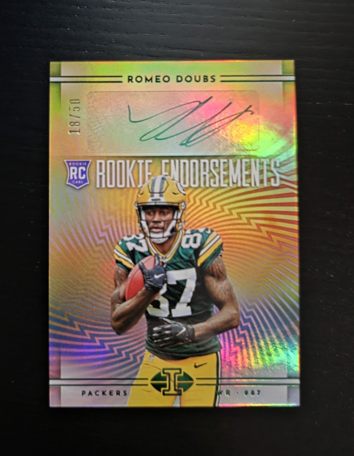 Romeo Doubs Panini Illusions Rookie Endorsements Autographs #RERD Green