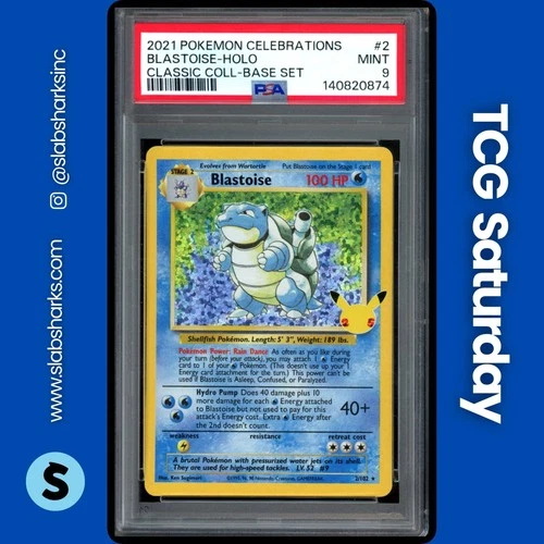 2021 POKEMON SWSH CELEBRATIONS CLASSIC COLLECTION #2/102 BLASTOISE HOLO PSA 9