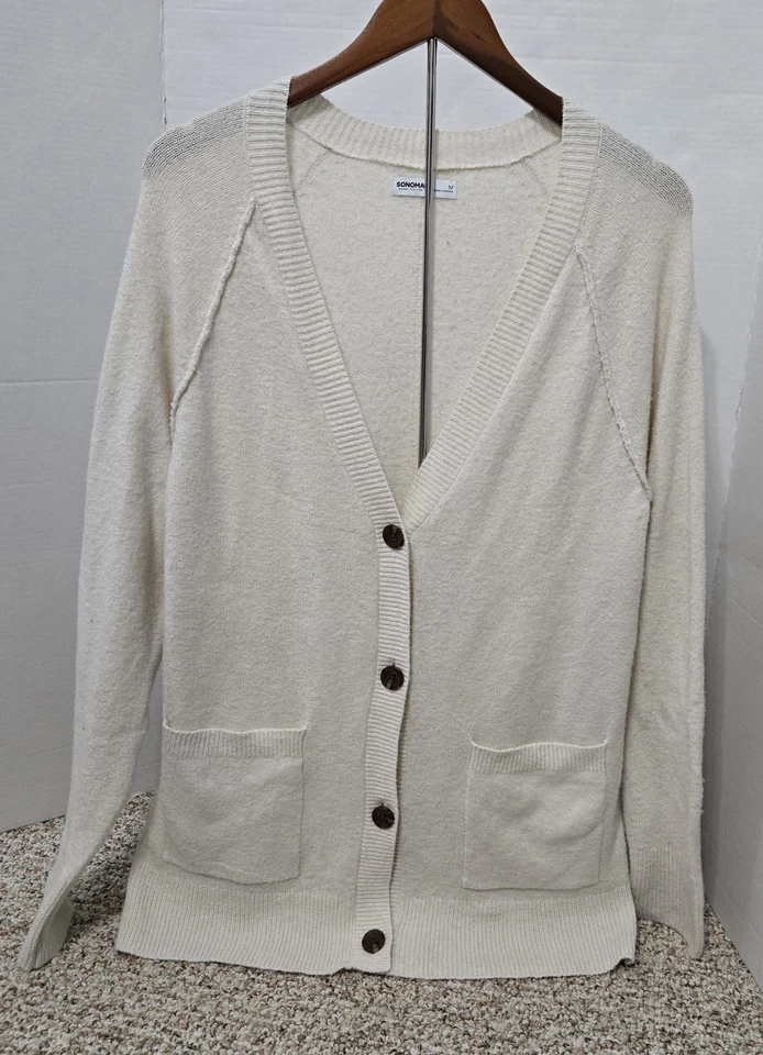 Женский кардиган Sonoma размер средний пуговицы карманы с длинным рукавом  - Изображение 3 из 4
