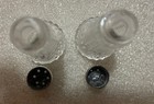 Vintage Glass Salt & Pepper Shakers Sterling Silver Tops Mini 2.4" Cut Glass — photo 8