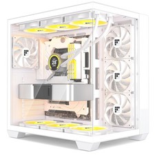 F300 White Gaming PC Case - 4 No RGB Fan, ATX Mid Tower