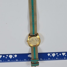 BCBG Generation Quartz Analog Watch 40mm Gold SS Case Date Beige/Green Strap