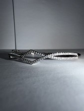 ✨ Elegant Silver Diamond-Cut Indian Style Open Bangle | Luxury Zircon Bracelet ✨