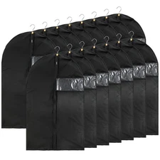 15 Pack Suit Bags Garment Bag for Men Storage 40-inch Clothes Cover with Clea...