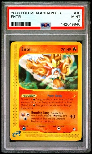 2003 POKEMON AQUAPOLIS #10 ENTEI PSA 9