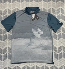 Oakley Polo Shirt Mens XL Green Surf Print Tour Issue Pro Jacquard Printed Polo