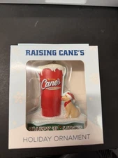Raising Canes Holiday Ornament Red Cup with Dog