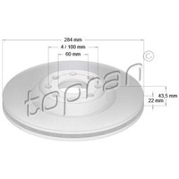 Topran 2X Bremsscheibe Vorne Ø284 Mm BelüFtet FüR Opel Adam M13 1.0 Corsa E X15