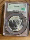 1923 Peace Dollar CACG MS64 CAC