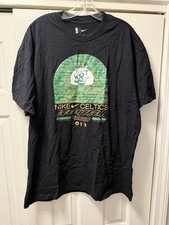 Nike Boston Celtics Courtside Max90 Green Brick Wall Just Do It T Shirt Men  s Lg