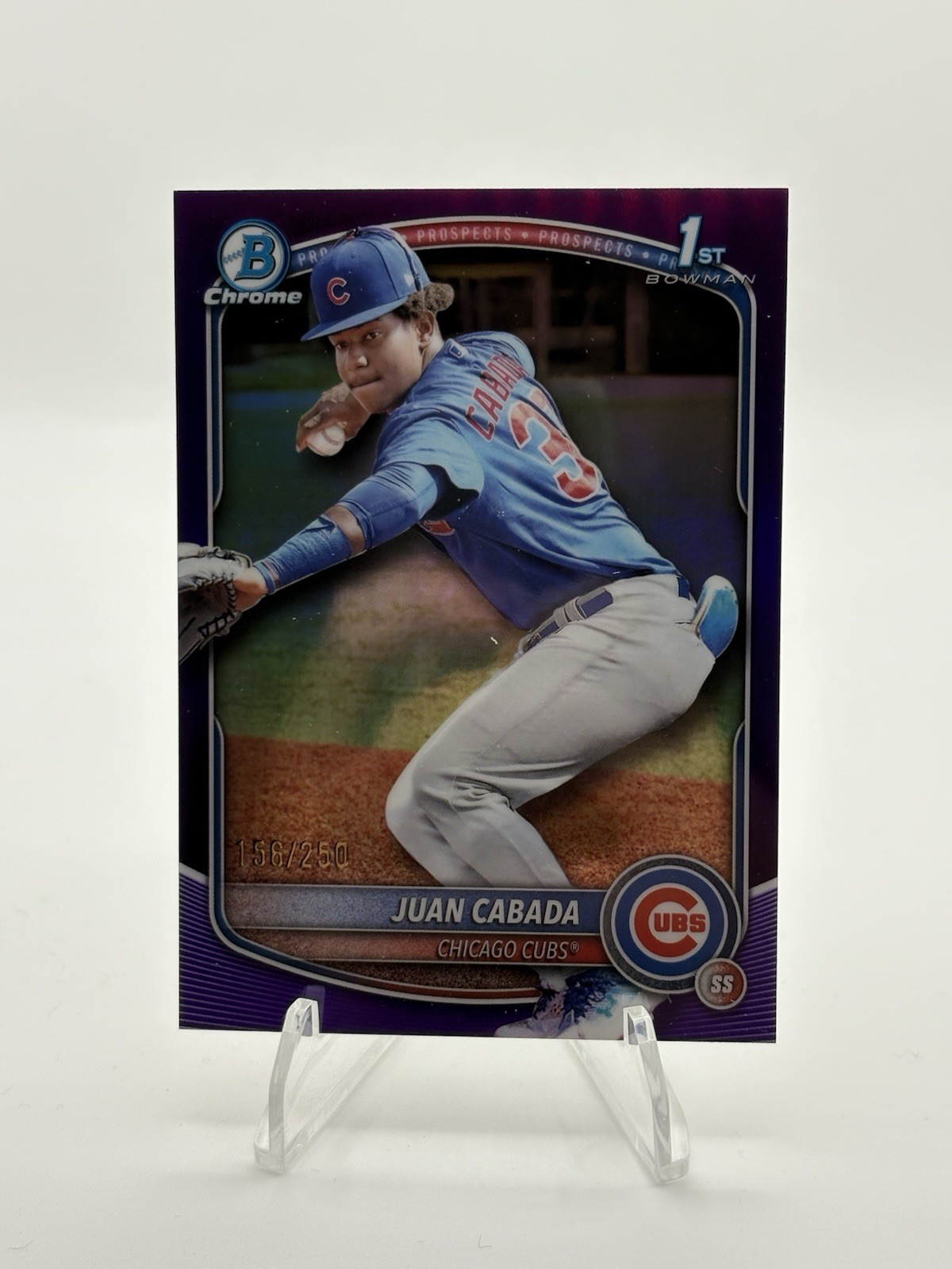 2025 Bowman Chrome Juan Cabada 1st Bowman True Purple /250 #BCP-207 CHI Cubs