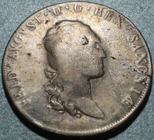 1811 KINGDOM of SAXONY Veteran SILVER CROWN Size  THALER  or 10 EINE FEINE MARKS