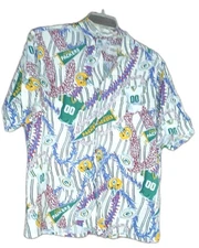VTG Green Bay Packers Mens All Over Print XL Hawaiian Style Button Up Shirt