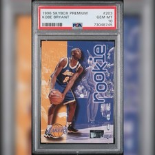 Kobe Bryant PSA 10 Rookie Card 1996-97 Skybox Premium #203. rookie card picture