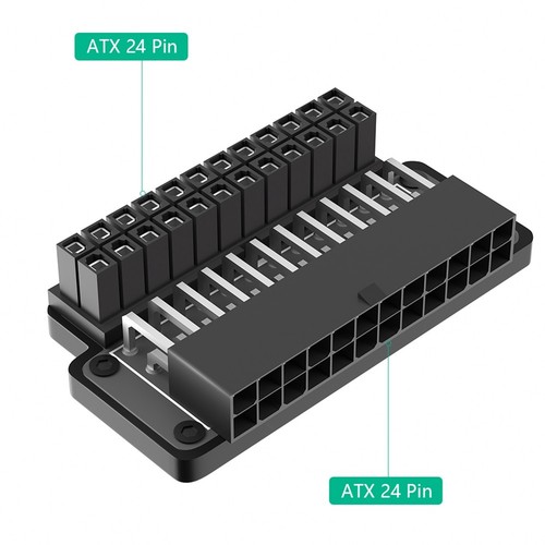 ATX 24 Broches Femelle vers 24 Broches Mâle, Adaptateur Secteur 90 Degrés, Ma3030 - Photo 7/9