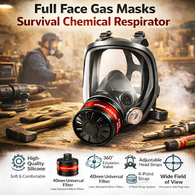 Full Face Gas Mask 40mm CBRN Respirator Survival Chemical Paint Nuclear NBC