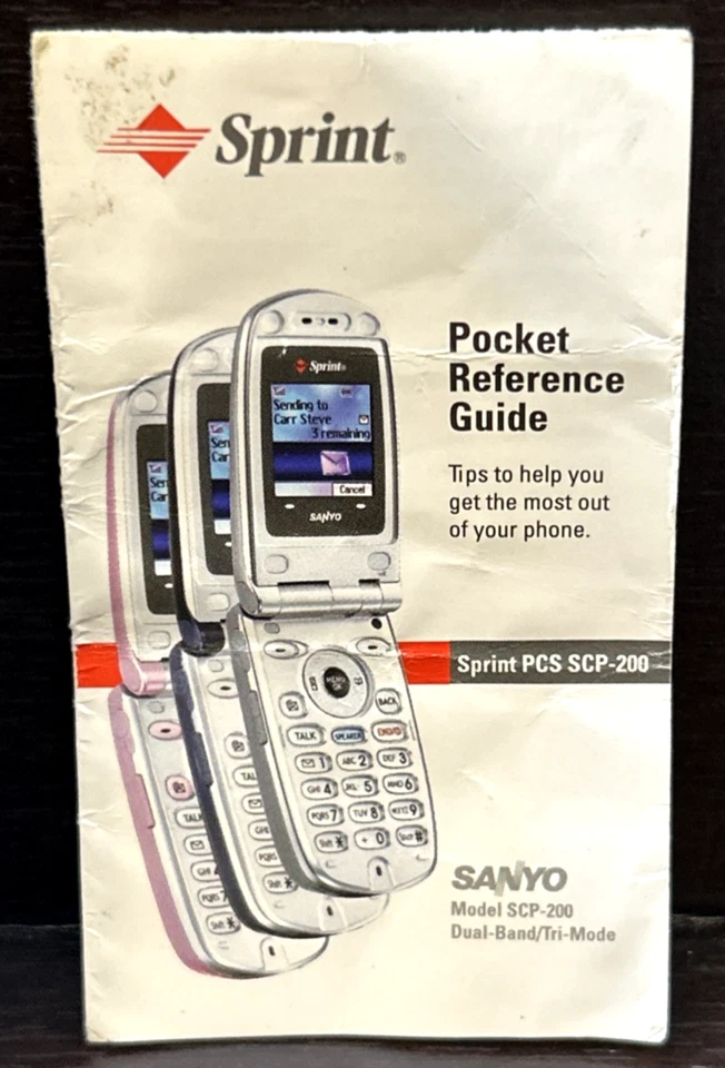 Vtg Sprint PCS SCP -200 Phone User Guide Sanyo 2005 W/ Pocket Reference Guide - Image 4 of 4