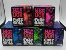 NeeDoh FUZZ BALL FLOWER POWER Complete Set Squeeze Ball LOT OF 5 - Nee Doh