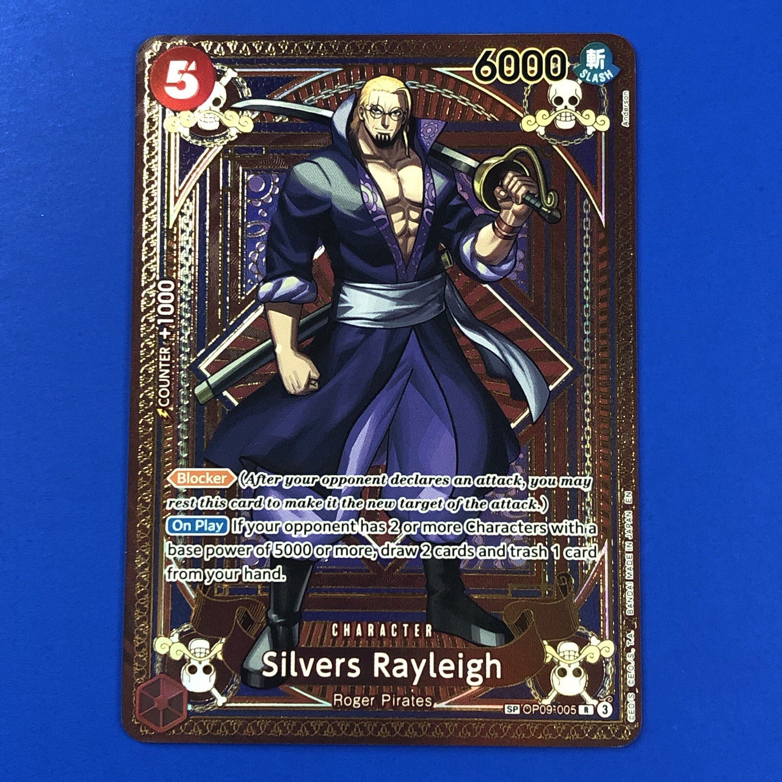 One Piece OP09005 Silvers Rayleigh SP   Alt Art English Parallel OP11 CC G2U