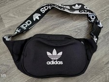 ADIDAS ORIGINALS NERO BIANCO BUMBAG FESTIVAL BORSA CROSSOVER CINTURA 2 TASCHE CON CERNIERA