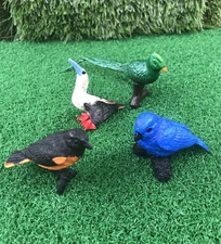 Safari Ltd BIRD LOT of 4 Resplendent Quetzal Long Tail Indigo Bunting Up To 2”