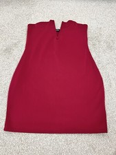 Pretty Little Thing Burgundy Wine Red Bandeau Plunge Wire V Front Mini Dress 14