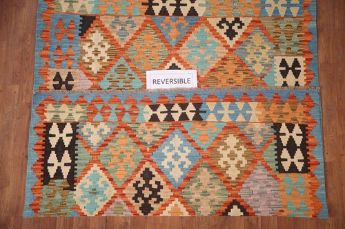 Flat Woven Tribal South-Western Reversible Kilim Rug 5'x7' Pastel Color Carpet - Picture 3 of 10