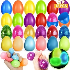 12 Pack Prefilled Easter Eggs with Squeeze Toys