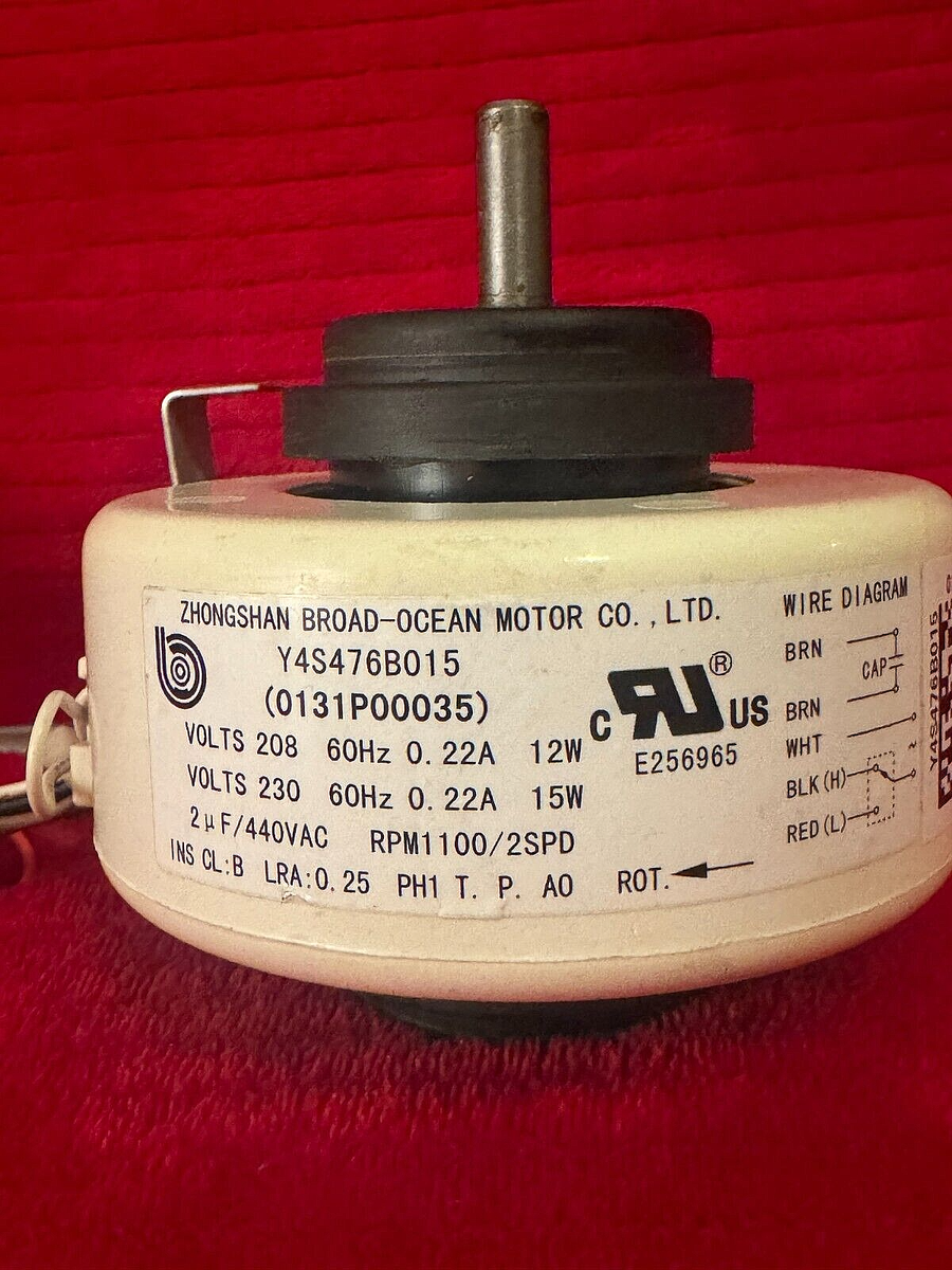 OEM Amana PTAC Fan Motor Replaces Zhongshan Broad-Ocean