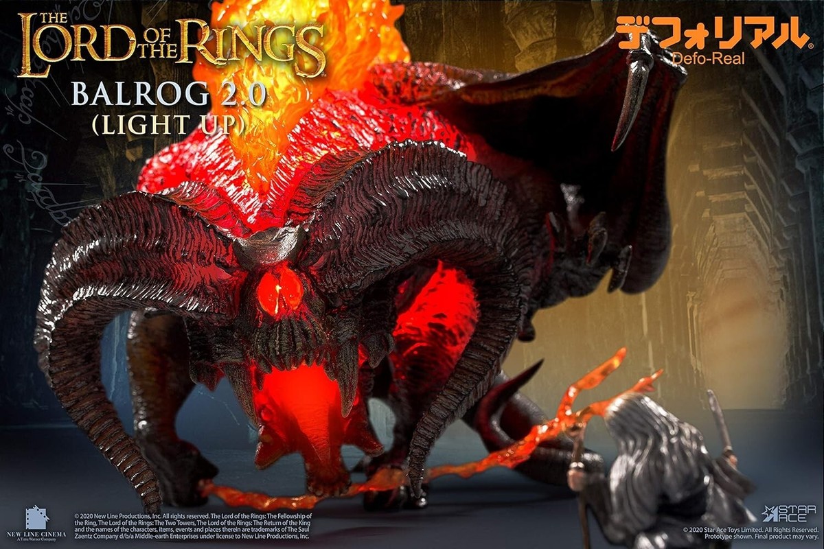 X-Plus ロード・オブ・ザ・リング スBALROG 2.0 LIGHT UP Balrog 2.0 Light Up w/ Gandalf Defo-Real Star Ace Toys Vinyl LOTR