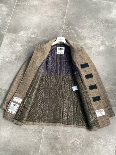 Men's CAMPLIN x HARRIS TWEED Tweed Hunting Shooting Jacket Trench Coat EU 52 L - Picture 9 of 24