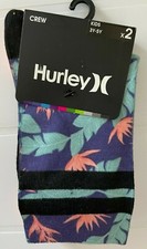 Hurley Kids Crew Socks Floral 2 Pack Size 3Y-5Y
