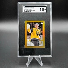 Mark Stone 2022 Topps Chrome NHL Sticker #499 Gold Refractor /50 SGC 10