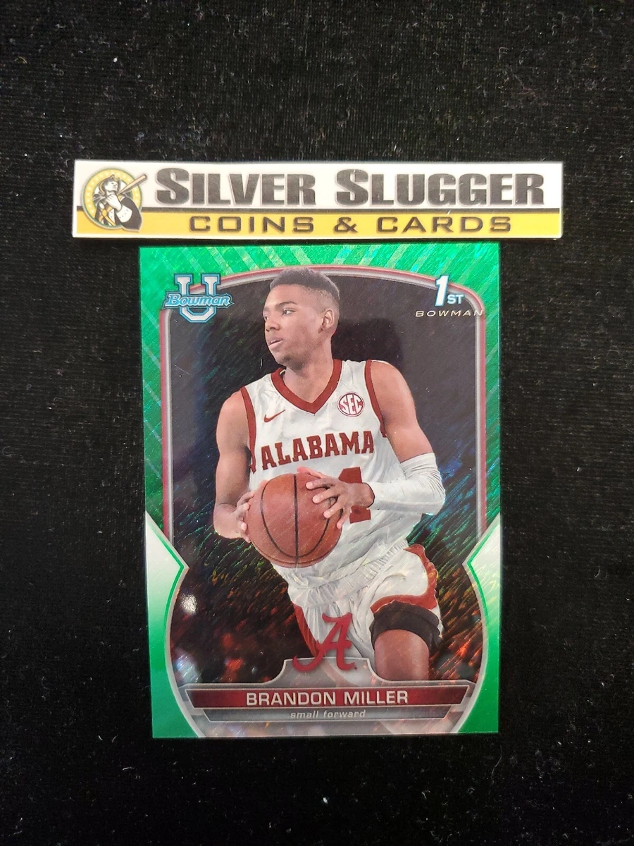 2022-23 Brandon Miller 1st Bowman Chrome University Green Shimmer /99 #80