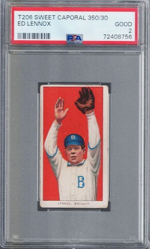Undergraded PSA 2 T206 Ed LENNOX - Brooklyn - NO CREASES - Sweet Caporal