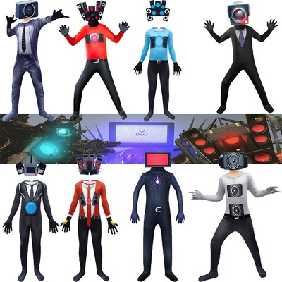 Kinder Halloween Skibidi Toilette TV männlich Cosplay Kostüm Overall Gifts