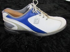 FootJoy Sport LT Men's Golf Shoes Size 9M US Soft Spiked Golf Shoe White Blue