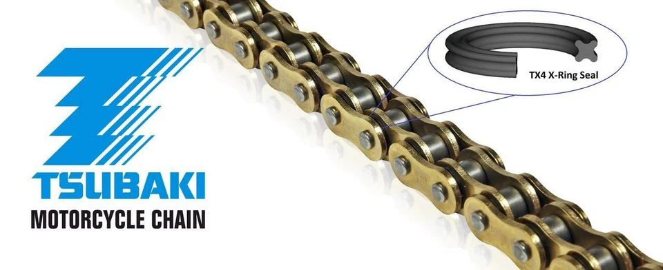 Yamaha FZ6 Fazer S2 07-09 Tsubaki Pro-Race X-Ring 520 Pitch Gold Chain -120 eslabones Foto 2 de 3