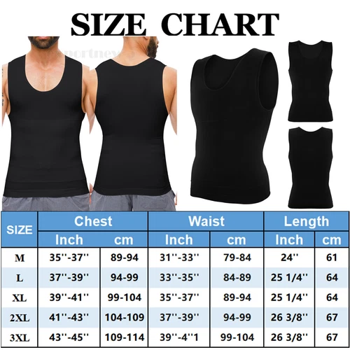 Hombres Camisa de Compresión Control Abdomen Chaleco Apretado Adelgazante Cuerpo Modelador Entrenamiento Grasa - Imagen 17 de 21