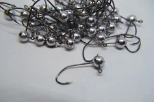 1/16 #2 BALL JIG HEAD NO COLLAR MUSTAD BLACK SICKLE HOOKS 100 CNT JIG TYING