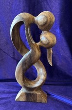 Fair Trade Hand Carved Wooden Abstract Figure - LOVERS KISSING