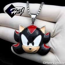 18"-36"MEN Stainless Steel 3mm Silver Box Chain SHADOW Cartoon Pendant P153